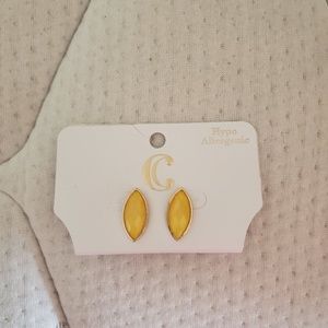 Charming Charlie Gold Lined Yellow Earings